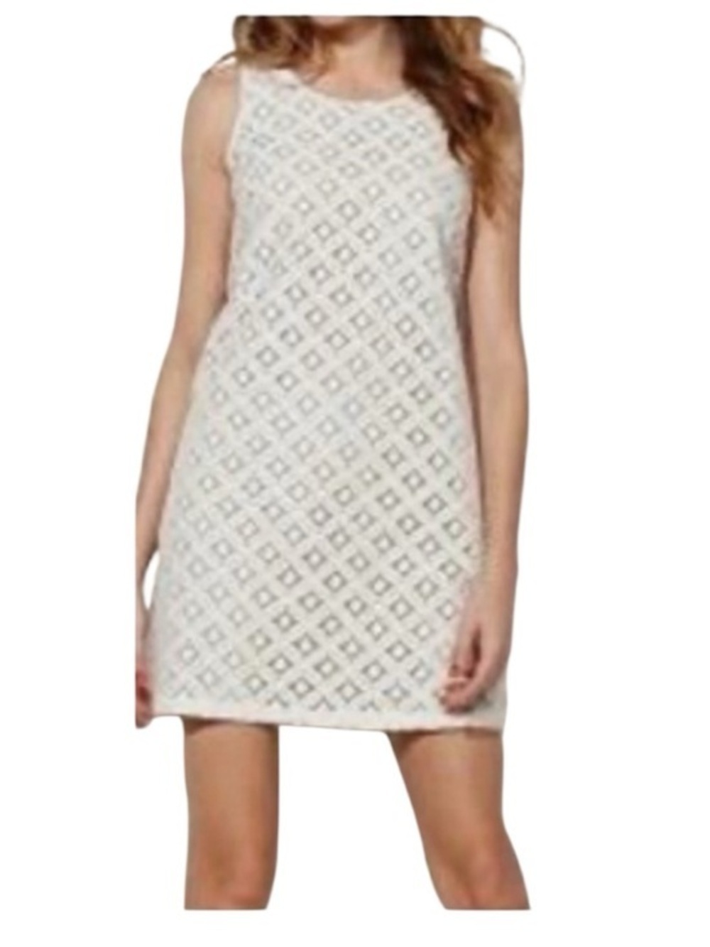 Apt. 9 White and Brown Geometric Mini Dress